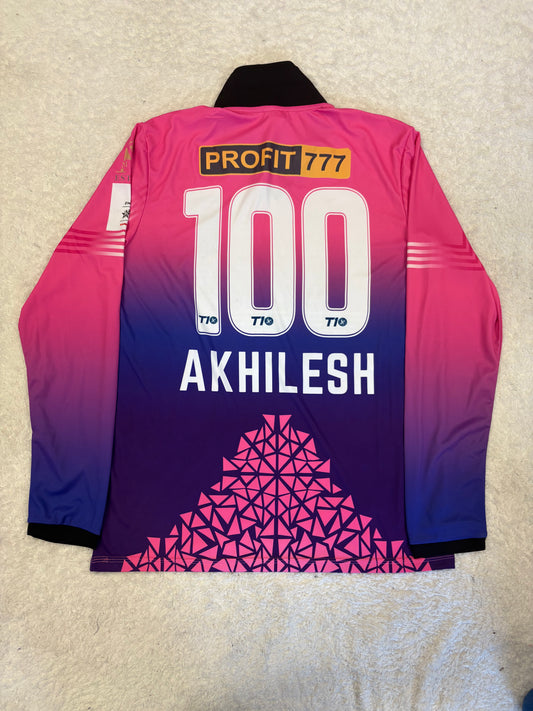 Akhilesh Reddy Bodugum New York Strikers Lagos 2024 ZimAfro T10 Match Worn LS Playing Shirt