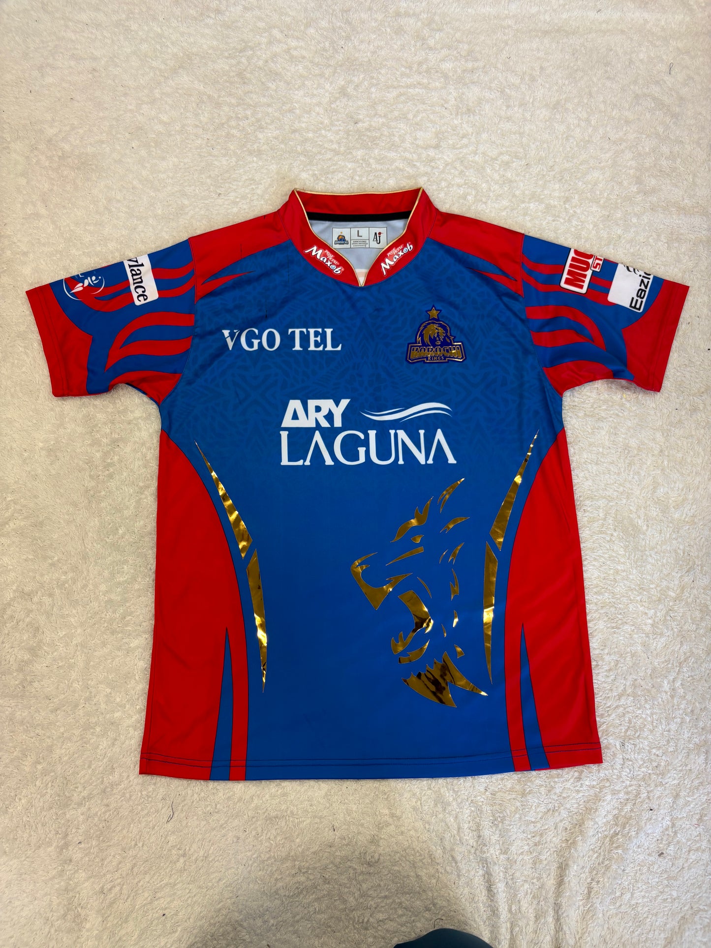 Leus Du Plooy Karachi Kings 2024 PSL Match Worn SS Playing Shirt