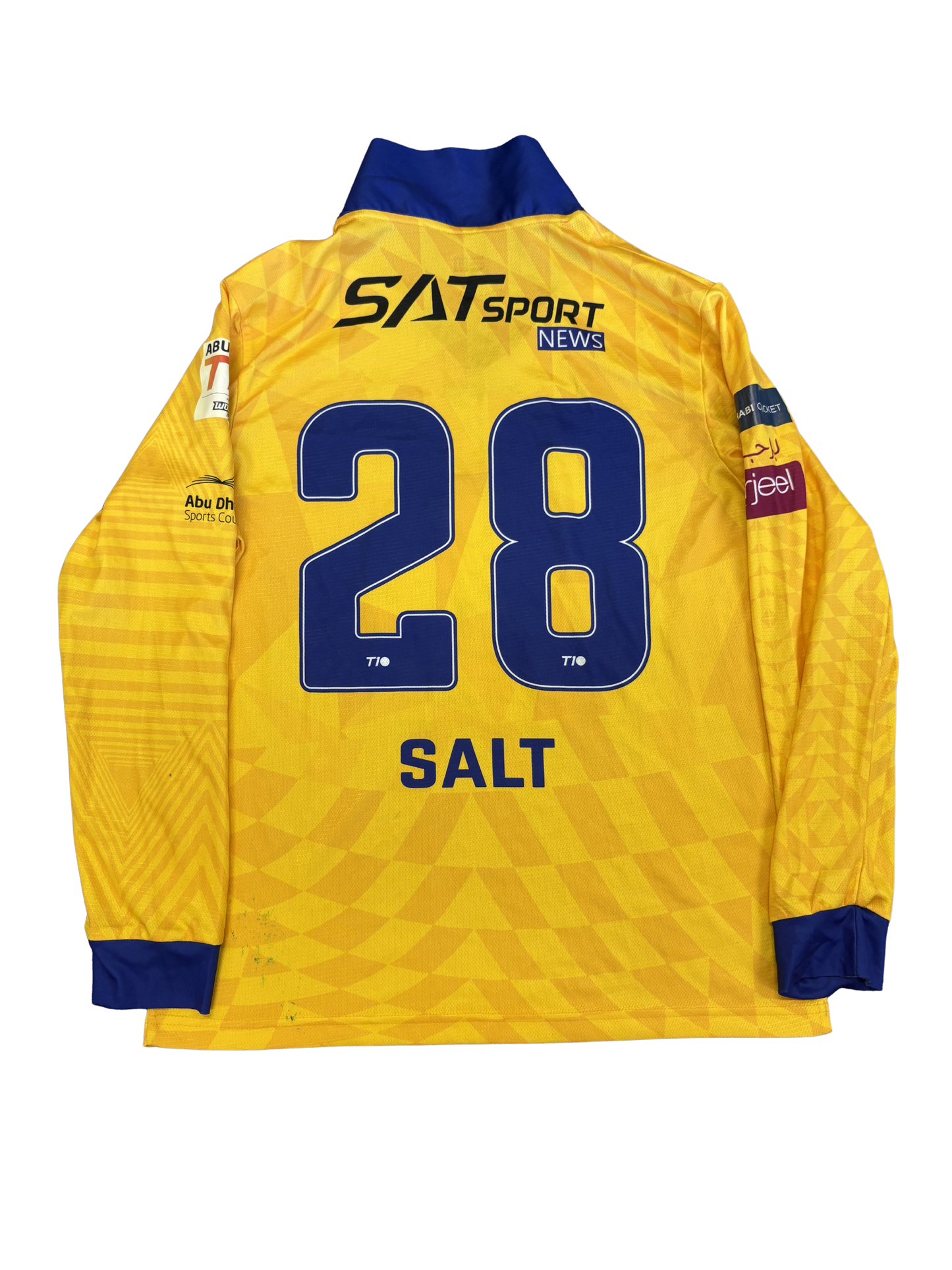 Phil Salt 2021 Team Abu Dhabi ABDT10 Match Worn LS Playing Shirt