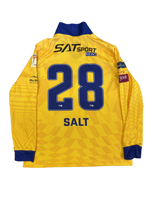 Phil Salt 2021 Team Abu Dhabi ABDT10 Match Worn LS Playing Shirt