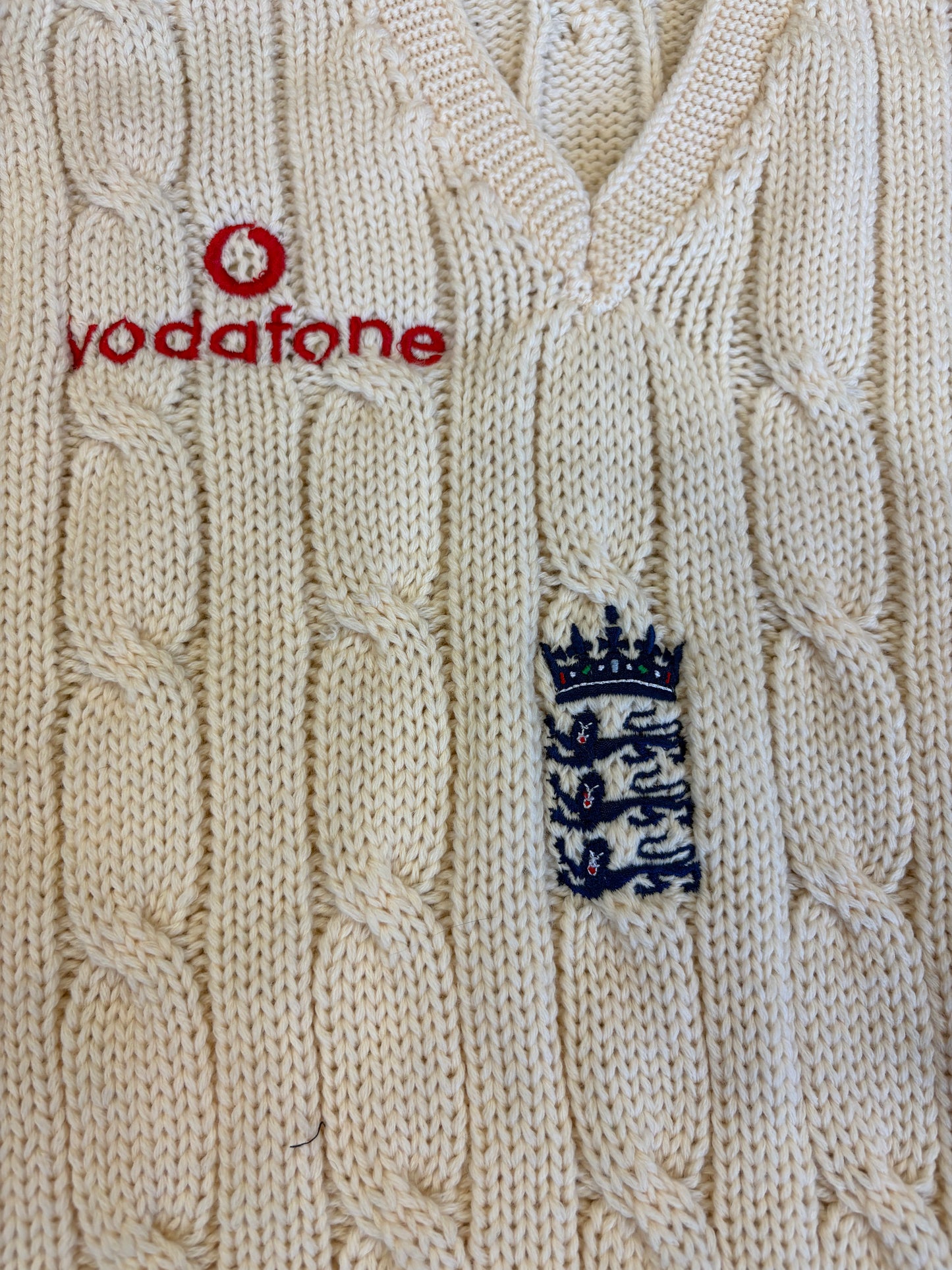 England Vintage Test Match Worn Cable Knit Pullover