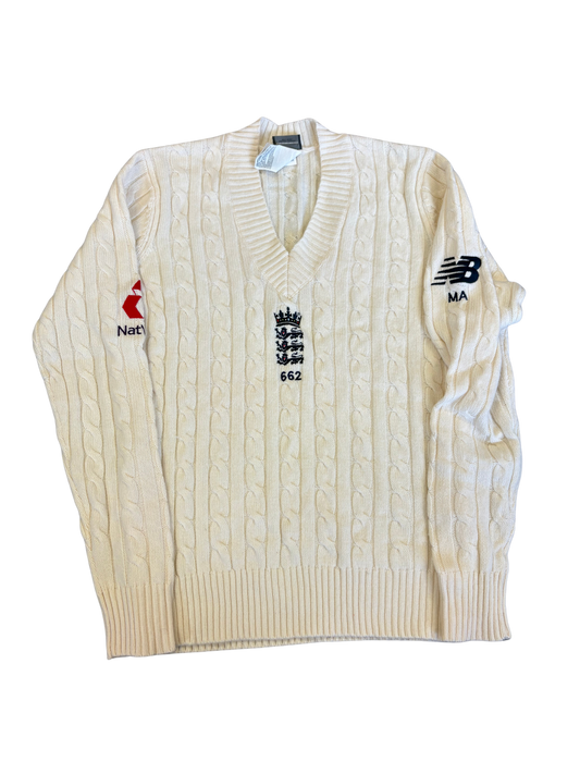 Moeen Ali England 2020 Test Match Worn Cable Knit Playing Jumper