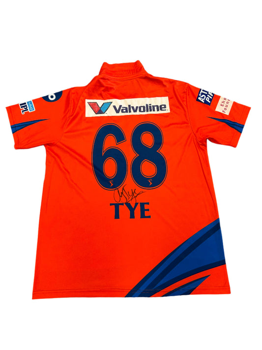 Andrew Tye Gujarat Lions 2017 IPL Match Worn And Signed SS Playing Shirt