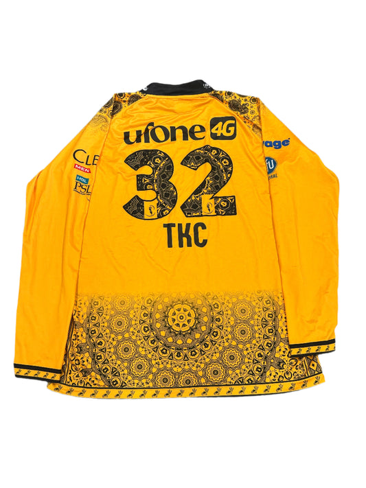 Tom Kohler-Cadmore Peshawar Zalmi 2025 PSL Match Worn LS Home Playing Shirt