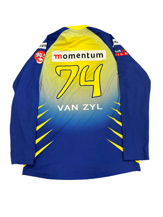 Stiaan Van Zyl Cape Cobras 1DC Match Worn LS Playing Shirt