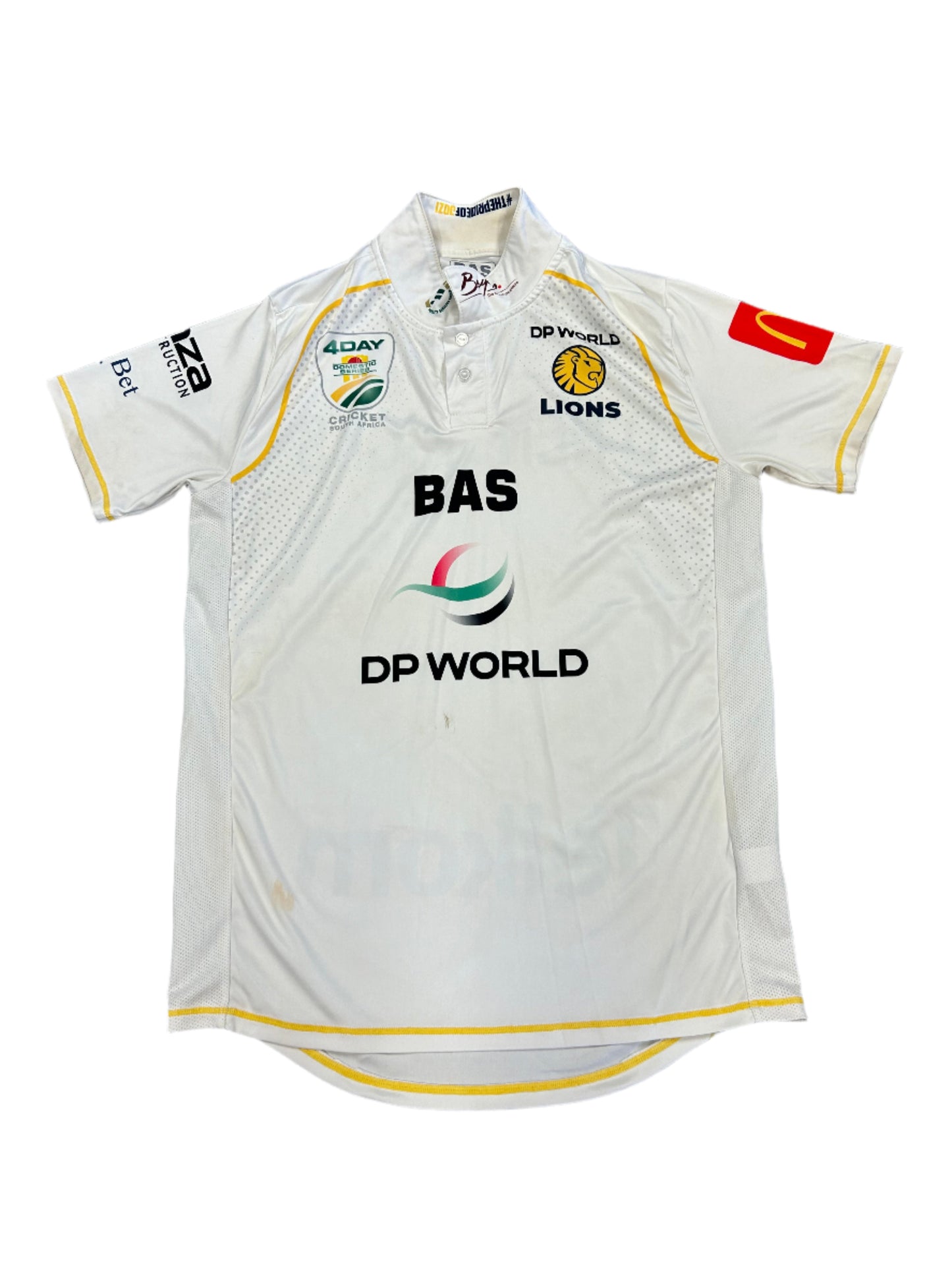 Dominic Hendricks DP World Lions 4DC Match Worn SS Playing Shirt