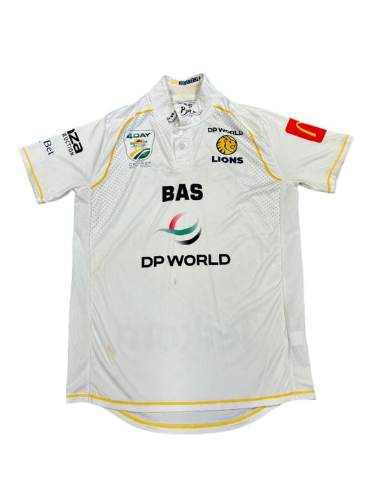 Dominic Hendricks DP World Lions 4DC Match Worn SS Playing Shirt