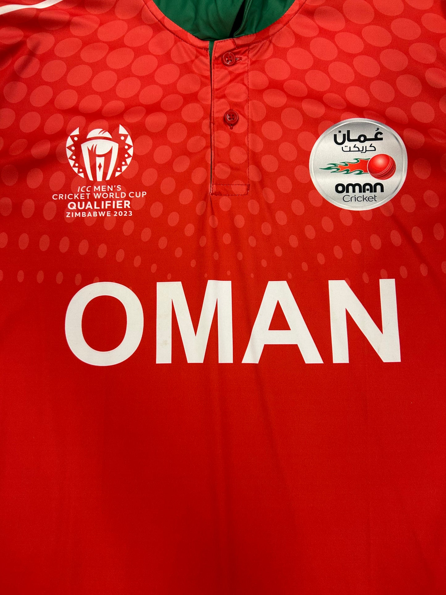 Bilal Khan Oman 2023 World Cup Qualifier Match Worn LS Playing Shirt