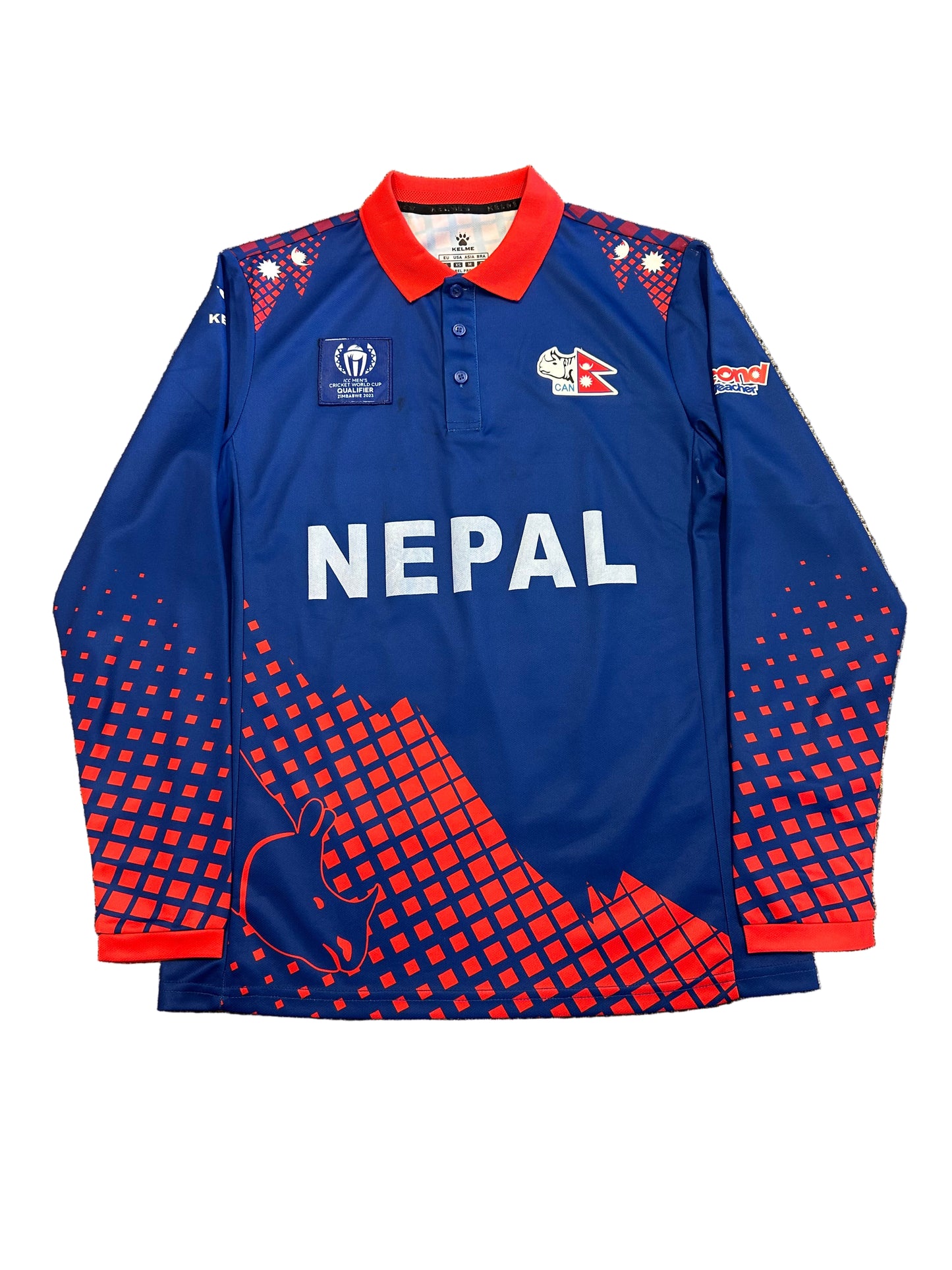 Arjun Saud Nepal 2023 ODI World Cup Qualifier Match Worn LS Playing Shirt