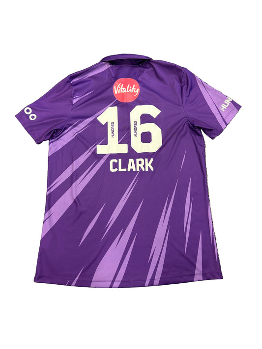Jordan Clark Northern Superchargers 2022 Hundred Match Issue SS Playing Shirt