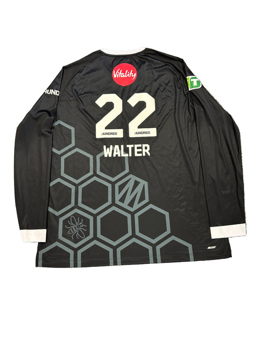 Paul Walter Manchester Originals 2024 Hundred Match Worn LS Playing Shirt