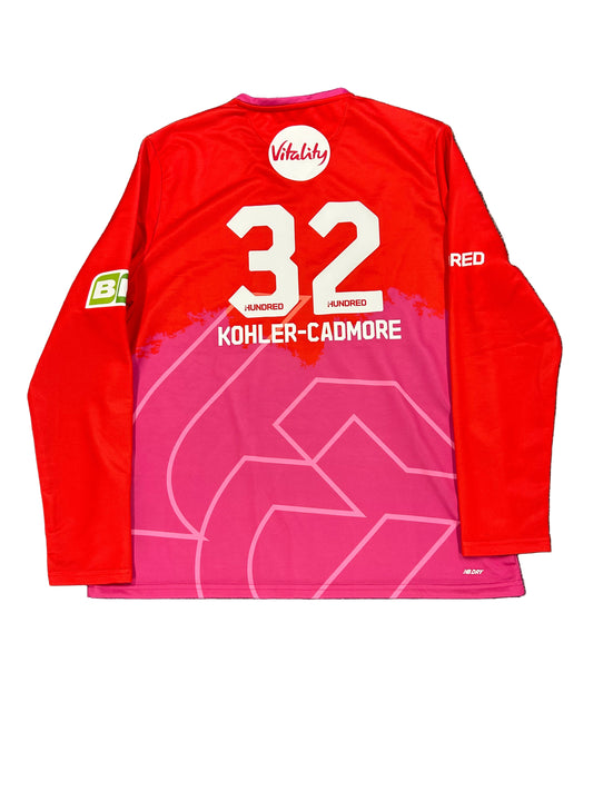 Tom Kohler-Cadmore Welsh Fire 2024 Hundred Match Worn LS Playing Jumper