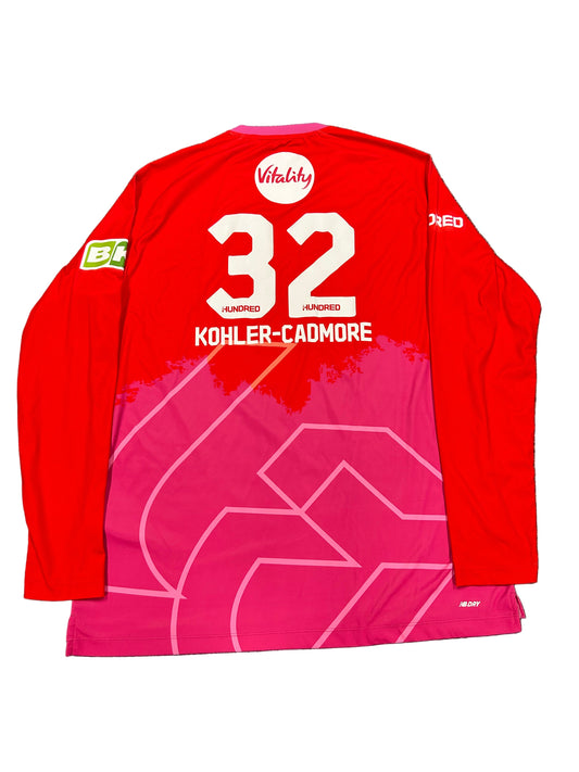 Tom Kohler-Cadmore Welsh Fire 2024 Hundred Match Worn LS Playing Shirt