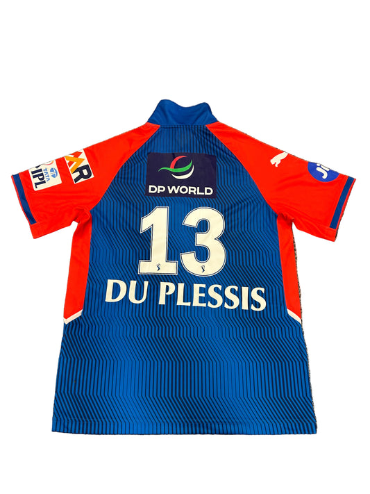Faf Du Plessis Delhi Capitals 2025 IPL Match Issue SS Playing Shirt