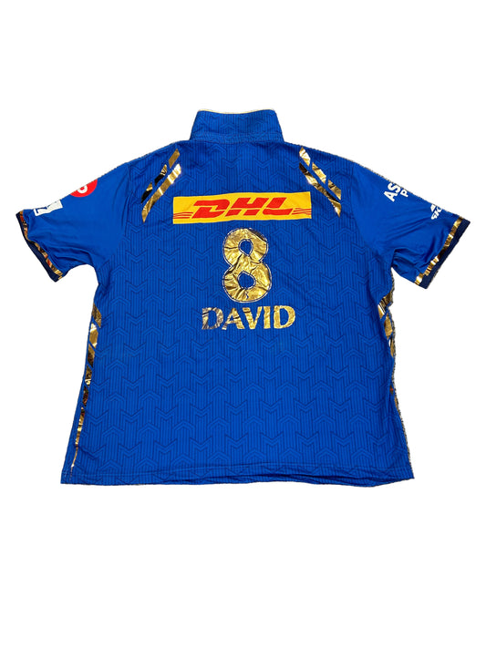 Tim David Mumbai Indians 2024 IPL Match Worn SS Playing Shirt