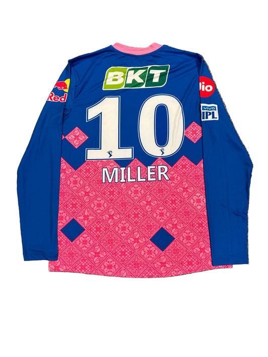 David Miller Rajasthan Royals 2021 IPL Match Worn LS Playing Shirt