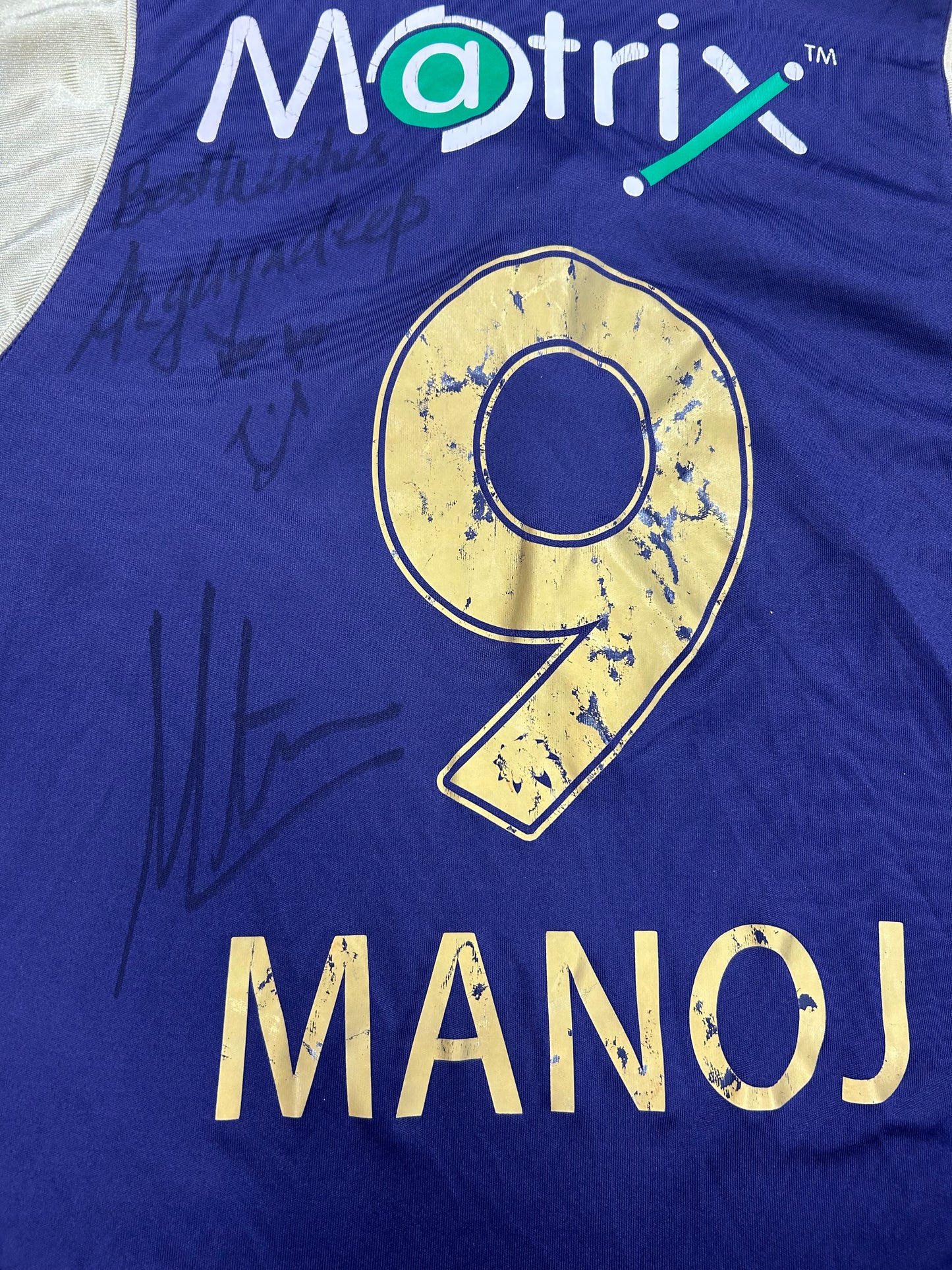 Manoj Tiwary Kolkata Knight Riders IPL Match Worn and Signed SS Playing Shirt