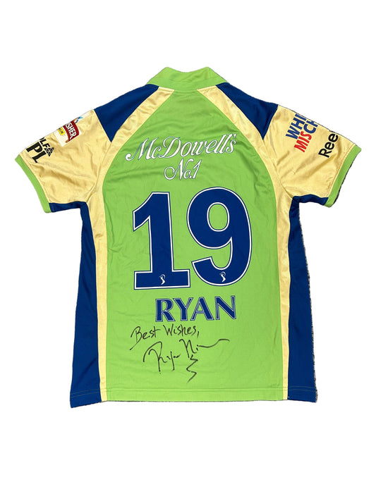 Ryan Ninan Royal Challengers Bangalore Game For Green 2011 Match Worn And Signed SS Playing Shirt