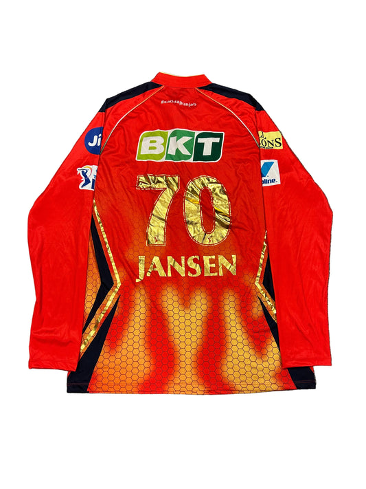 Marco Jansen Punjab Kings 2025 IPL Match Issue LS Playing Shirt