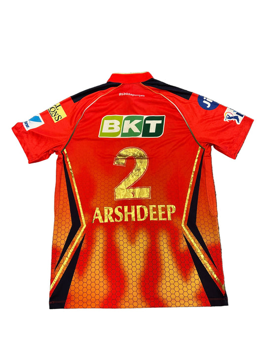 Arshdeep Singh Punjab Kings 2025 IPL Match Worn SS Playing Shirt