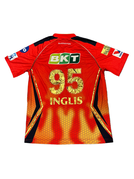 Josh Inglis Punjab Kings 2025 IPL Match Issue SS Playing Shirt