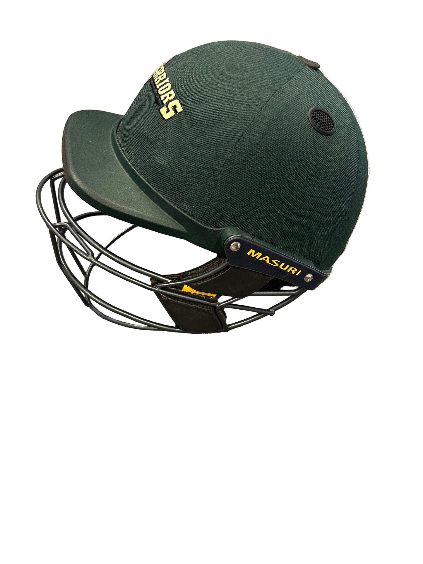 Warriors Masuri Elite Titanium Double Grill Match Used Cricket Helmet