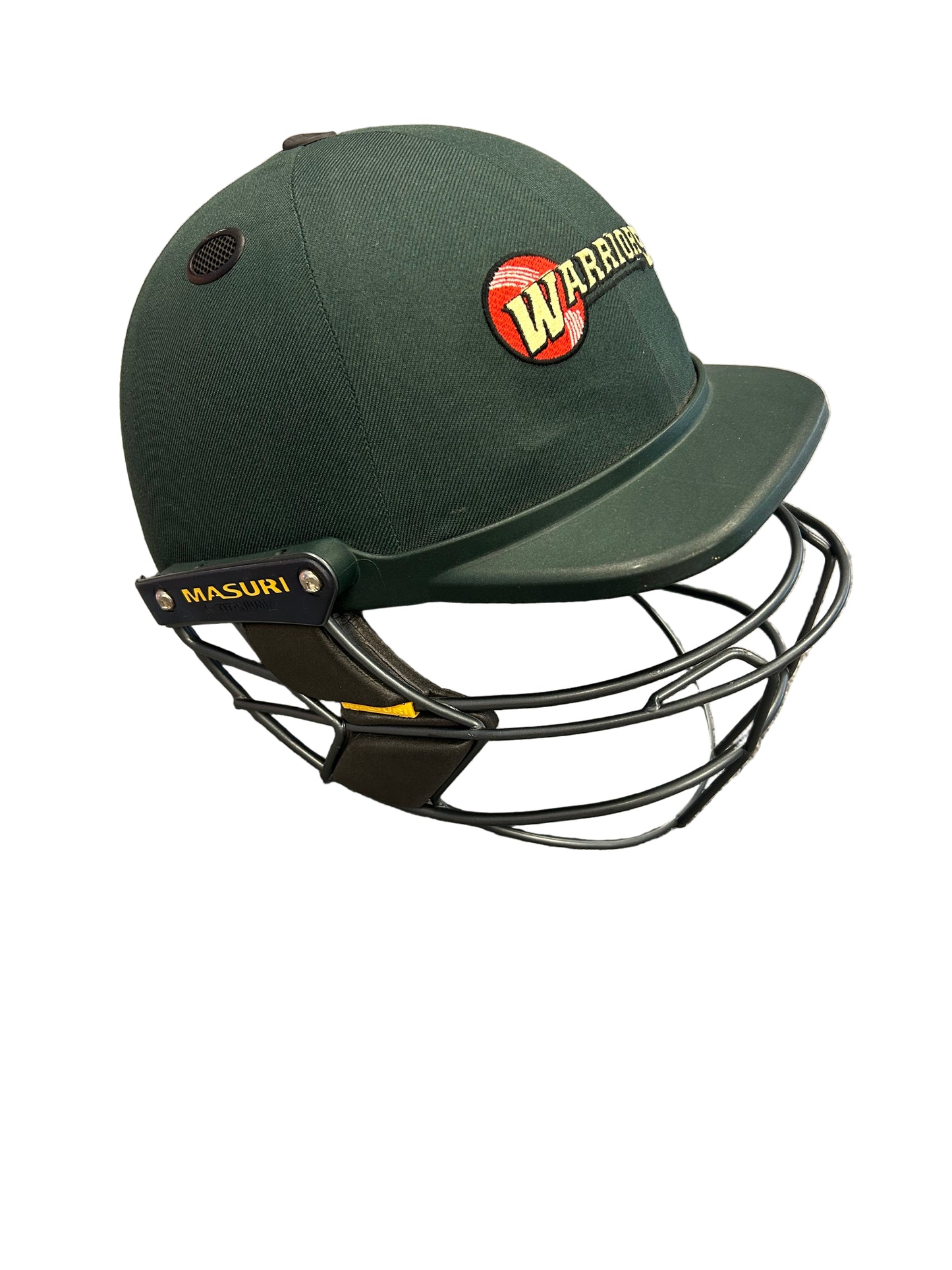 Warriors Masuri Elite Titanium Double Grill Match Used Cricket Helmet