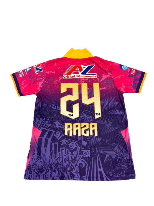 Sikandar Raza Joburg Bangla Tigers 2024 ZimAfro T10 Match Worn SS Playing Shirt