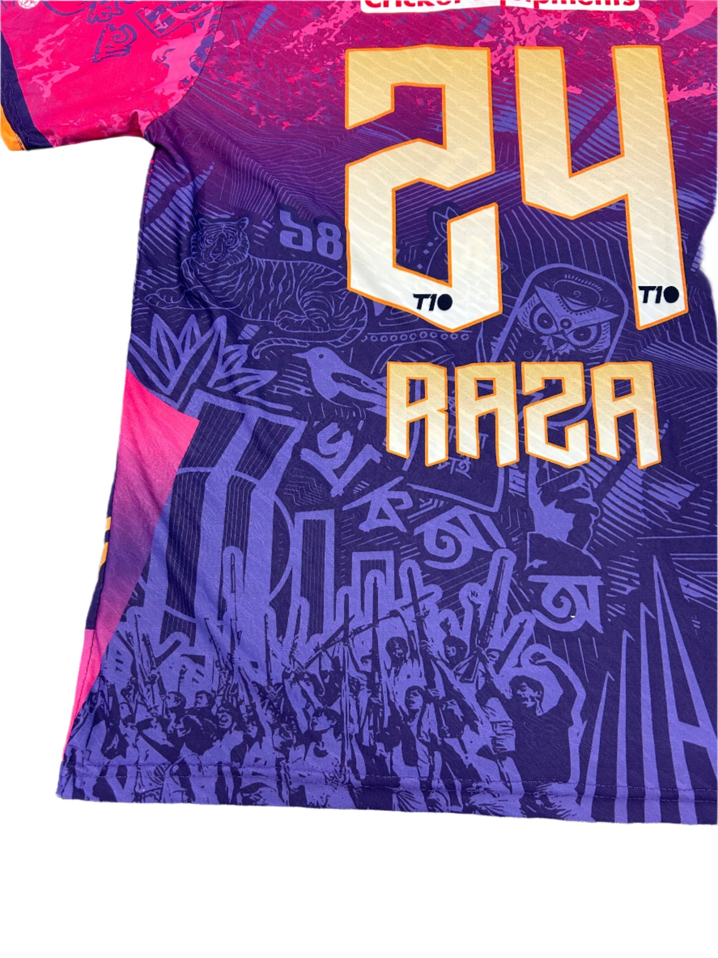 Sikandar Raza Joburg Bangla Tigers 2024 ZimAfro T10 Match Worn SS Playing Shirt